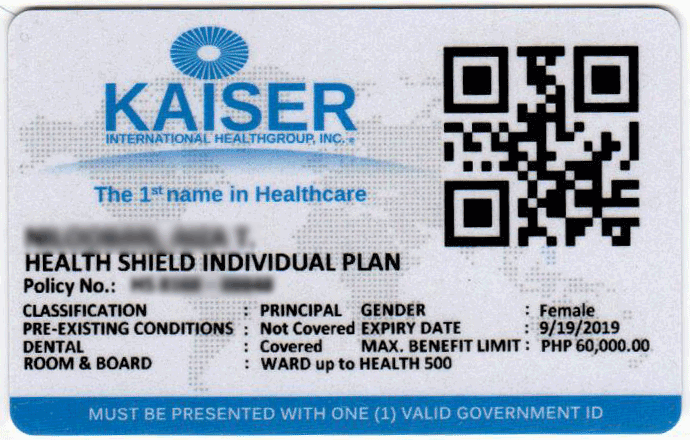 kaiser travel insurance card